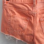 PINK Victoria's Secret denim jean cut off distress shorts in hot pink/orange size 2. Photo 6
