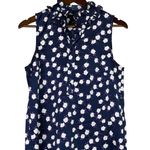 J.Crew Liberty Ruffle Neck Scattered Peony Print Sleeveless VNeck S Blue Purple Photo 12