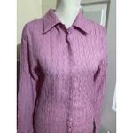 Princess Polly  Textured Button Down Shirt Pink Long Sleeve Collared Top Size 4 Photo 1