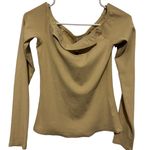 Lovers + Friends  beige ribbed 
Cut Out Off Shoulder Top size medium Photo 0