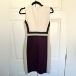 Calvin Klein  White / Tan / Black / Purple Colorblock Scuba Business Dress Size 4 Photo 5