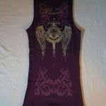 Hooters New Womens Vintage  Purple Angel Wings Ribbed Tank Stretchy Size Medium Photo 5