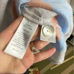 Cynthia Rowley Size Medium Pure Linen Striped Pop Over Blouse Stripes White Blue Photo 2