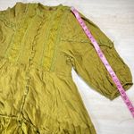 Free People One Mustard Yellow Ruffle Tiered Mini Dress XS Boho Festival Photo 9