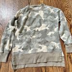 Hippie Rose  Womens Size XS Green Camo Pullover‎ Crewneck Split Side Sweatshirt Photo 0