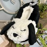 The Comfy Fuzzy Bubba Puppy Dog Slippers Black White Womens New Photo 0