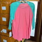 LuLaRoe NWT Randy Coral Orange & Green Sleeve Size XL Photo 5