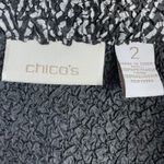 Chico's Lightweight Crinkle Open Jacket Blazer Black White Herringbone 2 L 12 Photo 6