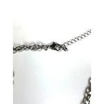 Mixed Metal Statement Necklace With Hammered Geometric Pendants & Lobster Clasp Silver Photo 3