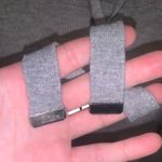 Cyrus  Gray Hoodie Pullover Sweater Drawstrings V-neck Size small Excellent condition Armpit to armpit measures 20 inches  Shoulder to hem measures 24 inches  Rayon polyester nylon Photo 3