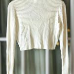 Divided by H&M Womens Medium Collared Ribbed Knit Long Sleeved Crop Top•Slim Fit Photo 2
