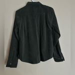 Bill Blass vintage  jeans dark Green Button-Up Shirt faux suede M Photo 1