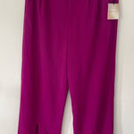 HAPPILY GREY Wide Leg Trouser Pants Womens 9 Pink Purple Pleated Hem Slits NWT Size 8 Photo 0
