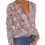 MISA Los Angeles Top Kesara Blouse in Snake Pink & Black Peplum Sz XS NWT Photo 0