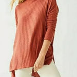 Urban Outfitters Out From Under Iona Ribbed Tunic Turtle Neck Orange Sz L Photo 0