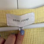 Dear John  yellow gauze rolled cuff vneck top size M Photo 3