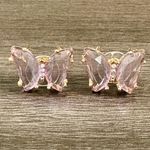 Lavender Butterfly Crystal Earrings Purple Photo 0