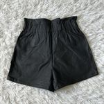 Chocolate USA Women’s paper bag faux leather shorts in black size Small Photo 7