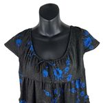 Urban Outfitters  Floral Bea Black Blue Mini Dress Ruffle Tiered Women’s M GRUNGE Photo 3