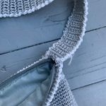 Grey/White Zip Up Knit Crossbody Bag Purse Gray Photo 4