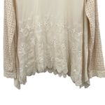 Sundance  embroidered eyelet lace tab sleeve lagenlook blouse tunic top M Photo 3