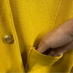 525 America  Mustard Yellow Knit 2 Button Blazer Jacket with Pockets Womens Large Photo 7