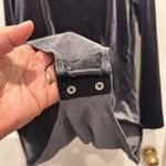 Old Navy  Square-Neck‎ Velvet Bodysuit Size XL Gray Black Long Sleeve Photo 3
