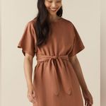 Vetta The Convertible Wrap Mini linen blend Dress in new clay Tan Size XS Photo 4