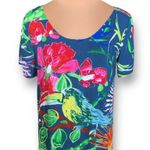 Jams World Hattie Coral Abyss Navy Dress Large Colorful Bird Animal Print Floral Photo 1