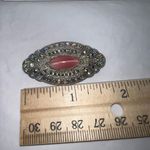 1928 Pink Cat’s Eye, Aurora Borealis Rhinestone Brooch Photo 6