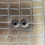 Tahari  Trifold Wallet Gold  Embossed Leather Crocodile Pattern CashCard Organize Photo 7