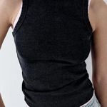 ZARA  Distressed Washed Effect Ribbed Black Tank Top - Size S Photo 0