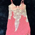 Frederick's of Hollywood Fredricks of Hollywood Coral & Lace Sheer Babydoll Lingerie - Size Small Photo 0