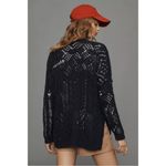 Anthropologie  Pilcro Oversized Open Stitch Knit Cardigan Sweater Navy Large Photo 11