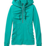 Athleta Heavenly Hail Pullover Hoodie Teal Fiji Green XS Athleisure Lounge Cozy Photo 0