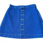 American Apparel Jean Skirt Blue Button Front Mini Casual Boho Indie Grunge Medium New Photo 0