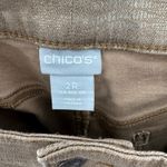  Size US 12R‎ / Chico's Size 2R Long Khaki Jeans Tan Shimmer Snake Print Photo 3
