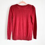 Loft  Burnt Red Puff Shoulder Crew neck Sweater sz XS Photo 3
