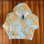 Adidas  NWT All Oversize Printed Full Zip Hoodie in Almost Blue/Hazy Orange Size Photo 2