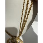 Vtg Gold Tone Statement Swirl Pendent Necklace Youghlani Youghlr ? 25" Photo 3