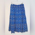 Cartolina Selena Blue Royal Azure Gold Eyelet Midi Skirt Size L NWT Size L Photo 2