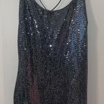 Black Bead Sliver Sparkly Dress With Crisscross Low back Photo 0