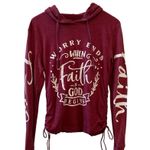 On Fire | Maroon Faith Graphic Hoodie Size Small NWT NEW Photo 0