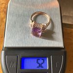 Natural Rose de France Sterling Silver Cocktail Ring Size 9 Purple Photo 7