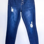 BP  Women's Cotton Blend Button Front Distressed Jeans in‎ Dark Blue size 30 Photo 0