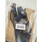 Ralph Lauren Lauren  Navy Blue Canvas Espadrille Wedge Sandals Women Size 6.5 Photo 7