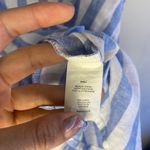Thread and supply blue and white stripe linen short sleeve blouse Photo 2