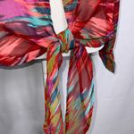 Ethyl Vibrant Colorful Sheer Cardigan Open Cover Cardigan Top Tie Waist Small Photo 5