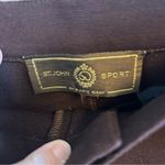 St. John Sport classic brown pleated trousers, gold accents, old money, hemmed Photo 9