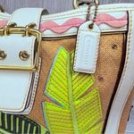 Coach Vintage rare  Straw ladybug leaf tote bag purse rhinestone handbag summer Photo 5